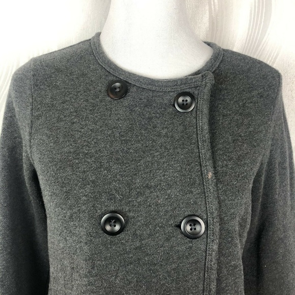 Gap Womens Fleece Lined Sweater Gray Double Breasted Button Cardigan Size‎ S - Picture 5 of 9